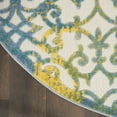 thumbnail image 4 of Nourison Aloha Indoor/Outdoor Ivory Blue 7'10" x round Area Rug, (8 Round), 4 of 10