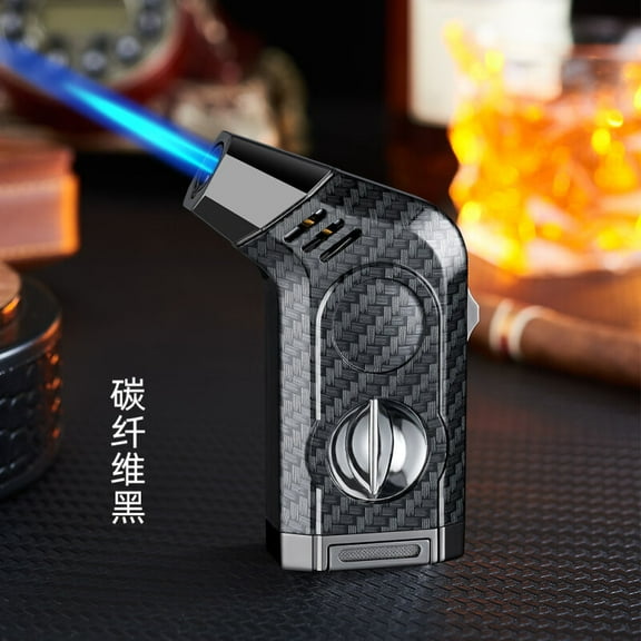 Cigar Lighter Single Fire Straight Forward Lighter With Cigarette Holder With Cigar Drill 3 In 1 Multi-Function Cb-25At1