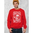 thumbnail image 3 of Full of Christmas Spirit Funny Skeleton Holiday Season Shirt Crewneck Sweatshirt, S, Red, 3 of 6