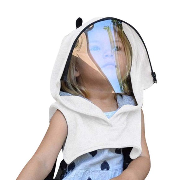 Mistaha Full Protective Face and Head Wear Clear Breathable Guard Hooded Hat Child Face Visible_Shield Covering Coverage Reusable Removable Hat Cover and Shield for Outdoor Cycling Running Hiking