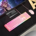 thumbnail image 3 of MageGee Gaming Keyboard and Mouse Combo, True RGB Backlit Membrane Office Keyboard Mouse, 104 Keys Anti-Ghosting Metal Panel Quiet Wired Keyboard for Windows Laptop PC Gamer- Pink, 3 of 7