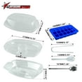 thumbnail image 5 of RYANSTAR RACING Ice Appetizer Tray, 15-Inch Party Platter with 4 Ice Cube Trays, 3-Piece Tongs, 5-Piece Cutlery, and Lid for Fruits, Vegetables, Salad, Sushi - Transparent Kitchen Refrigerated, 5 of 9