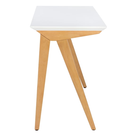 SAFAVIEH Reid Solid Modern Glam Writing Desk, Oak/White