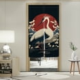 thumbnail image 5 of Japanese Noren Doorway Curtain, Oriental Asian Ukiyo-e Long Door Curtains,Crane Mount Fuji Red Sun Cherry Blossom Window Treatment 33.5"x59" Inch, 5 of 6