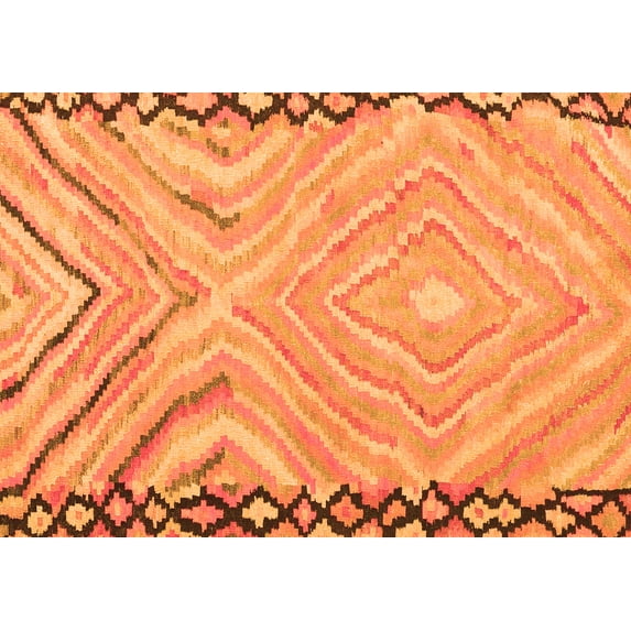 Ahgly Company Indoor Rectangle Oriental Orange Traditional Area Rugs, 2' x 4'