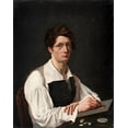 thumbnail image 2 of LePage, Francois 26x32 Gold Ornate Wood Framed with Double Matting Museum Art Print Titled - Self Portrait, 2 of 4