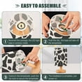 thumbnail image 4 of Bedside Desk Lamp LED Cow Print Table Nightstand Lamps Warm Light Fabric Lampshade for Home Bedroom Office Living Room Decor, 4 of 7