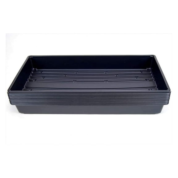 Plant Growing Trays - 50 Pack - 20x10 Inch Seed Starter Trays, Black Plastic - for Microgreens, Wheatgrass, Hydroponics & Indoor Gardening