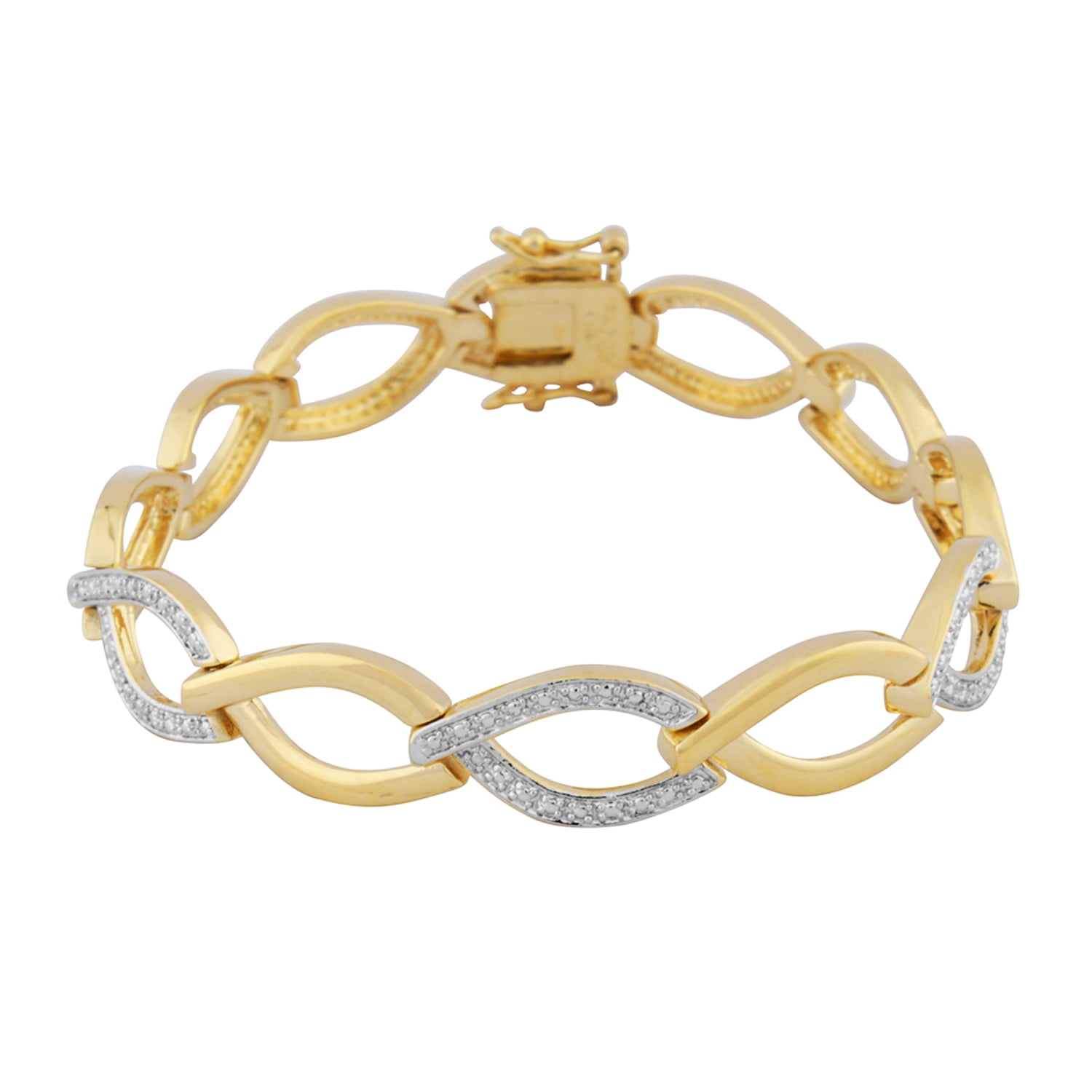 Morgan & Paige Diamond Accent 3-Piece Stacking Bracelet Set in 18k Yellow Gold over Bronze, Adult Female