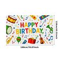 thumbnail image 3 of Colorful Music Themed Happy Birthday Banner Background Party Supplies Photography Props Decorations for Birthday Party Kids Celebration Event Photo Booth Decor, 3 of 8