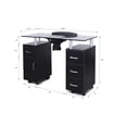 thumbnail image 3 of GLASGLOW Manicure Black Nail Table Nail Salon Furniture, 3 of 8