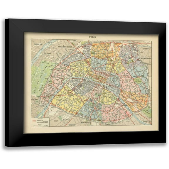 Babbitt, Gwendolyn 14x12 Black Modern Framed Museum Art Print Titled - French Map I