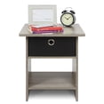 thumbnail image 3 of Furinno Dario End Table, Side Table, Storage Shelf with Bin Drawer, Grey Oak/Black, 3 of 5