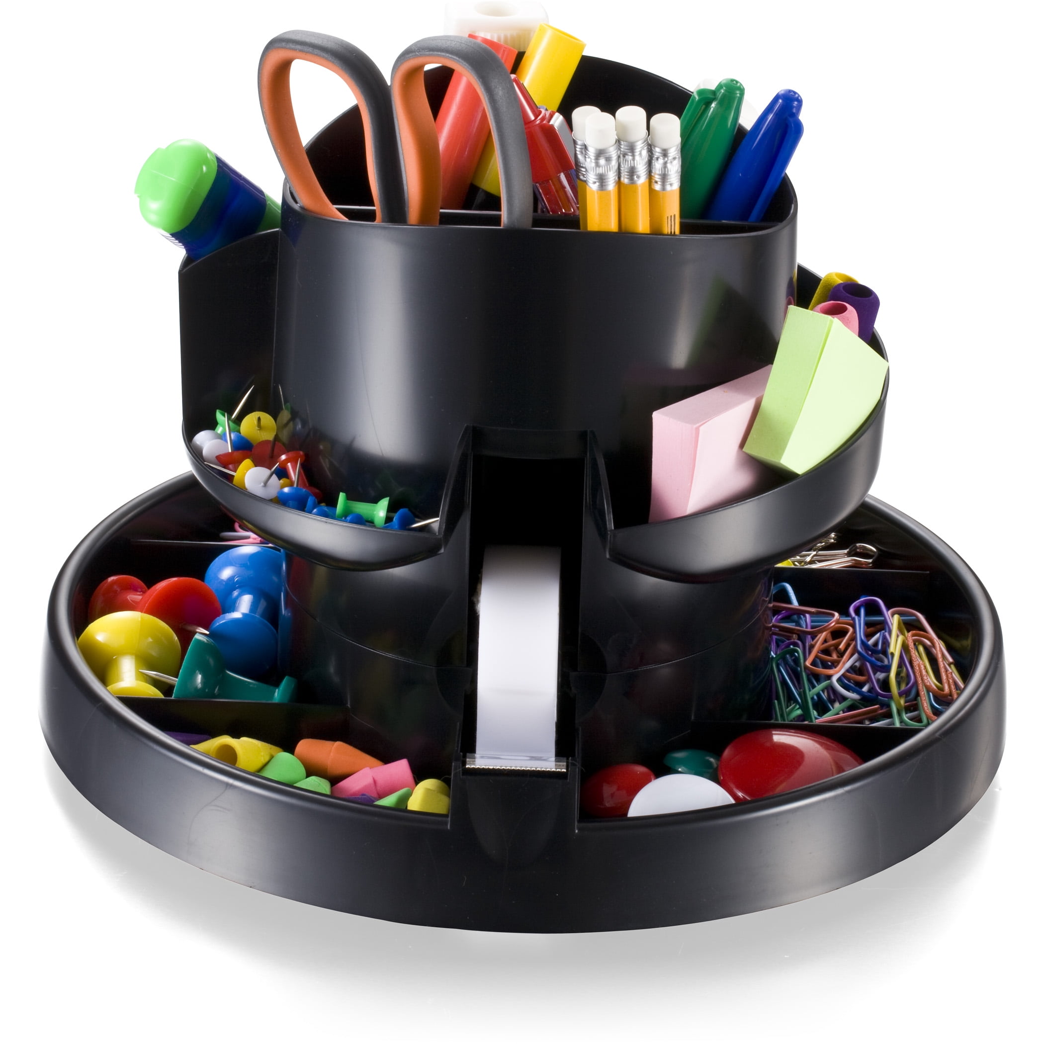 Oic Deluxe Rotary Organizer Black 1 Each Quantity Com