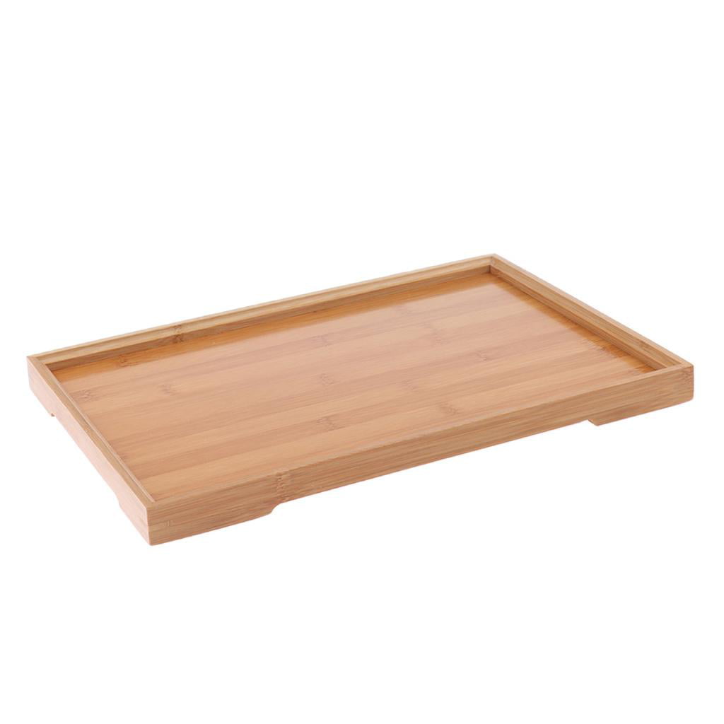 Wood Rectangular Tray Fruit Snack Dish Wooden Plate Tea Serving Tray 