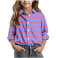 thumbnail image 2 of YUNAFFT Chemise à Rayures Imprimées pour Garçons et Filles à Manches Longues Col Rabattu Décontractée Printemps Été Haut d'Extérieur, 2 of 6
