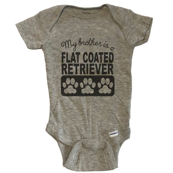 My Brother Is A Flat-Coated Retriever Baby Bodysuit One Piece Baby Bodysuit - Grey