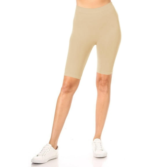 Women's Casual Lightweight Stretch Elastic Waist Solid Basic Mini Biker Shorts One-Size