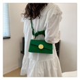 thumbnail image 3 of Bolso de mujer PU Bolso de hombro simple Bolso de mensajero cuadrado de color sólido (Verde), 3 of 6
