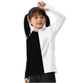 thumbnail image 6 of MKOSPLRT Beach Pool Kids Sun Protection Shirt UPF50+ Long Sleeve Hoodie with Thumbholes Color Block Quick Dry Lightweight Summer Shirts Black 15-16 Years, 6 of 6