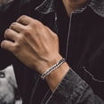 thumbnail image 2 of Pulsera de cadenas cubanas PROSTEEL de plata para hombre 17 mm acero inoxidable 19cm/7.5, 2 of 7