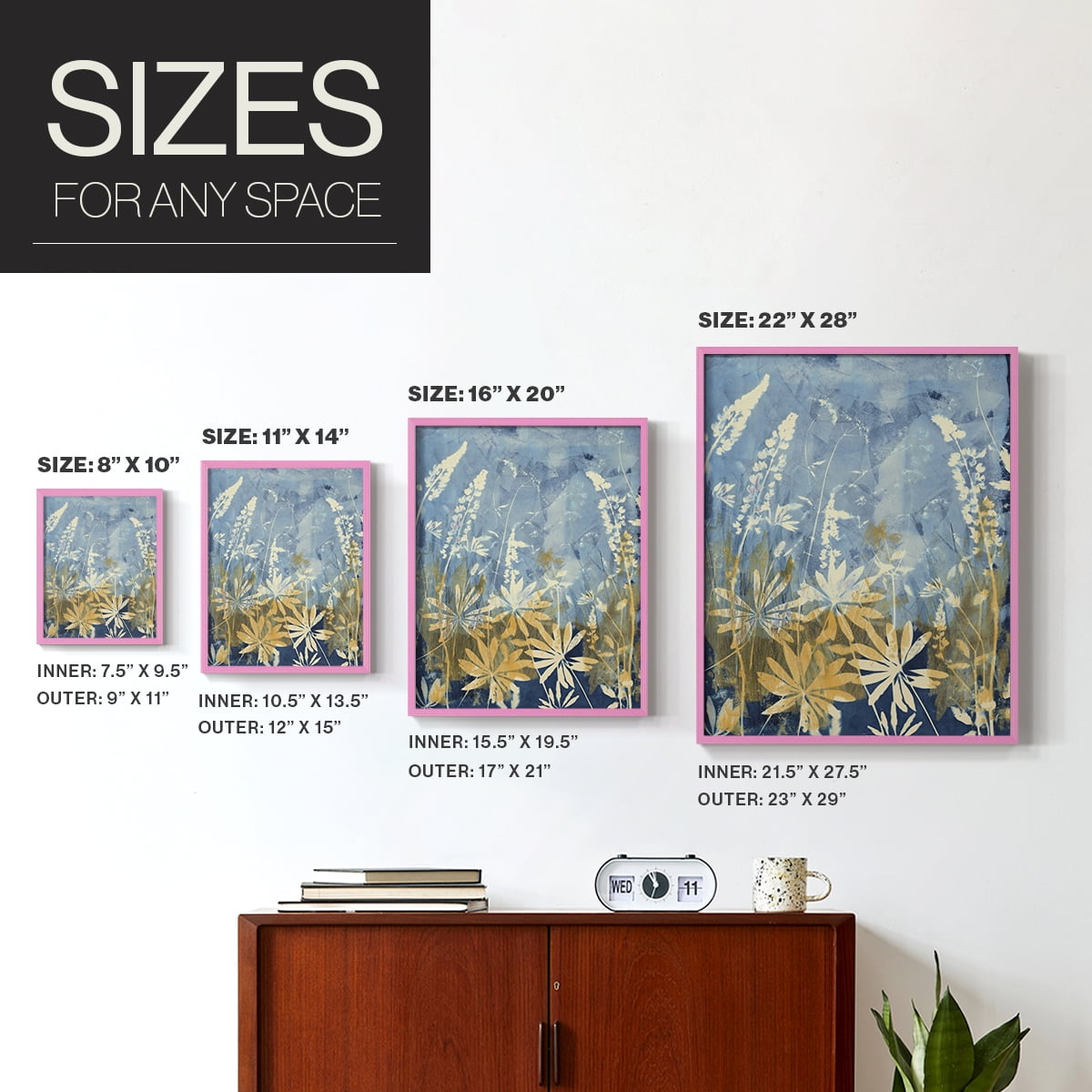 Wild Lupine Framed Print in Pink Solid Wood 11 x 14 Framed Print