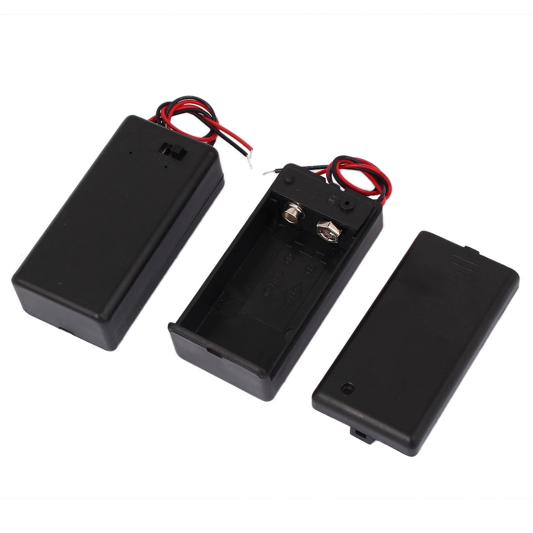 Unique Bargains 6F22 9V Battery Holder Enclosed Cap Storage Case Switch