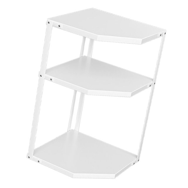 Kitchen Small Corner Shelf Rack, Household Pot Fan Shaped Space Saving Carbon Steel Cookware Stand Storage Organizer Pot Holder for Kitchen Dish Drying Rack