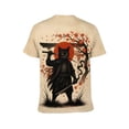 thumbnail image 2 of LAOLIUSN Men’s All Over Print Graphic T-Shirt, Japanese Samurai Ronin Katana Rising Sun Torii Dragon Sakura 3D Printed Streetwear Tee, Short Sleeve Crewneck, S-4XL, 2 of 7