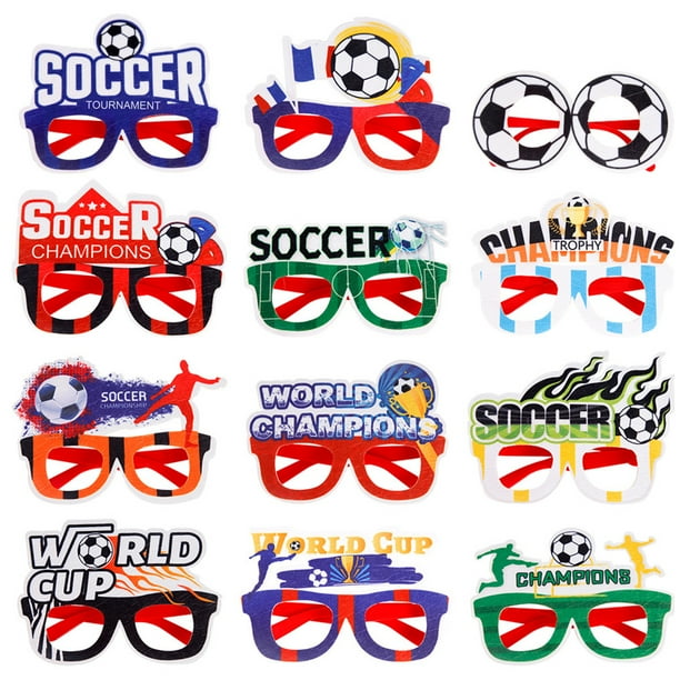 Soccer Party Supplies Decoratios, 12pcs Glasses for Soccer Decoration Bar Party Soccer World Cup