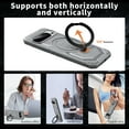 thumbnail image 3 of Designed For Google Pixel 9 / 9 Pro Phone Case,With 360° Spin Magnetic Stand Ring Kickstand,Fit for Mag-Safe,Military Grade Shockproof Heavy Duty Dropproof Tough Rugged Phone Case,Gray, 3 of 6