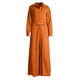 thumbnail image 5 of Vestido liso de mujer con cinturón, manga larga y escote en V profundo, poliéster y spandex, estilo informal y elegante, tallas S-XXXL, 5 of 5