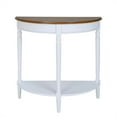 thumbnail image 4 of Table d'Entrée Demi-Ronde Style Campagnard Français avec Étagère en Finition Bois Blanc, 4 of 7