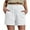 White., variant on Akafmk Women's Summer Linen Shorts,Womens Summer Cotton Linen Solid Color Flounce Hem Loose Button Pocket Casual Shorts Pants M