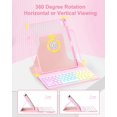 thumbnail image 4 of 7 Rainbow Backlight Rechargeable Detachable Keyboard Kit with Silent Mouse, 360 Swivel Magnetic Stand Case & Pencil Holder for iPad Air 4/5/6/7 10.9/11 M Series,Pink, 4 of 9