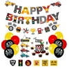 PRATYUS Race Car Birthday Decorations for Kids Boys Let's go Racing Party Supplies With Banner, Welcome Hanger, Car Party Signs, Cake Topper and Checkered Balloons