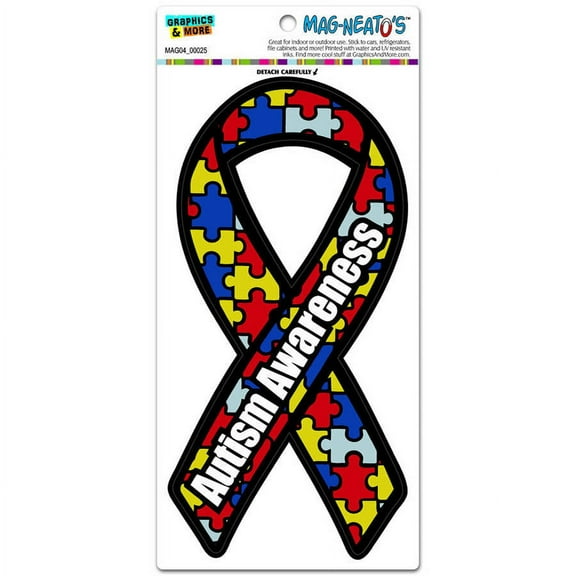 Autism Awareness Support Ribbon Automotive Car Refrigerator Locker Vinyl Magnet