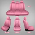 thumbnail image 5 of OTOEZ Universal Pink Car Seat Cover PU Leather 5-Seat Full Set Waterproof Front & Rear Cushion Protector Fit Most Honda Toyota Chevy Ford Nissan SUV, 5 of 11