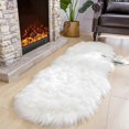 thumbnail image 1 of White Faux Fur Rug,2x6 Faux Sheepskin Rug,Washable Fuzzy Rug,Fluffy Long Rugs for Bedroom,, 1 of 4