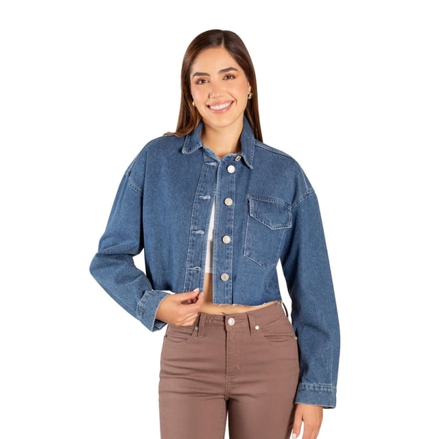 Chamarra Tipo Crop Top 4174 azul g