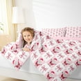 thumbnail image 4 of Manfei Kawaii Santa Claus Queen Comforter Set for Teen, Girly Pink Buffalo Bedding Sets, Cartoon Bowknot Christmas Reversible Bedding Comforter Set, Breathable Home Decor, 3pcs, 4 of 8