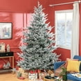 thumbnail image 2 of Beyamis 9 Ft Green Flocked Hinged Tree - 1939 Tips, Steel Base, Auto Open - Snowy, Grand - Indoor Foyer/Large Room, 2 of 8