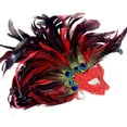 thumbnail image 2 of Women Lady Girls Costume Venetian Feather Mask Masquerade Mask Halloween Mardi Gras Cosplay Wedding Party, 2 of 3