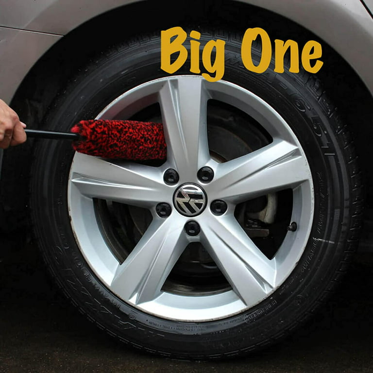 Car Wheel Cleaning Brush Set (3Pack) - Metal Free Synthetic Wheel