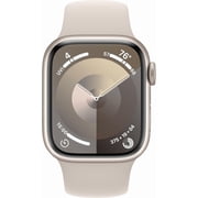 Restored Apple Watch Series 9 [GPS + Cellular 41mm] Smartwatch with Starlight Aluminum Case and Starlight Sport Band - M/L. Fitness Tracker, ECG Apps, Always-On Retina Display, Water Resistant