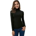 thumbnail image 4 of SMZ Women Long Sleeve Turtleneck Slim Fitted Based Layer Lightweight Active Shirt Pullover Tops, 4 of 6