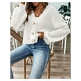 thumbnail image 5 of Women'S Cardigan Sweaters 2025 Fall Open Front Oversized Button V Neck Loose Soft Knit Outwear White L, 5 of 9