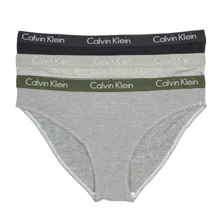 Calvin Klein Women`s Motive Cotton Bikini Panty 3 Pack (Large, Black ...