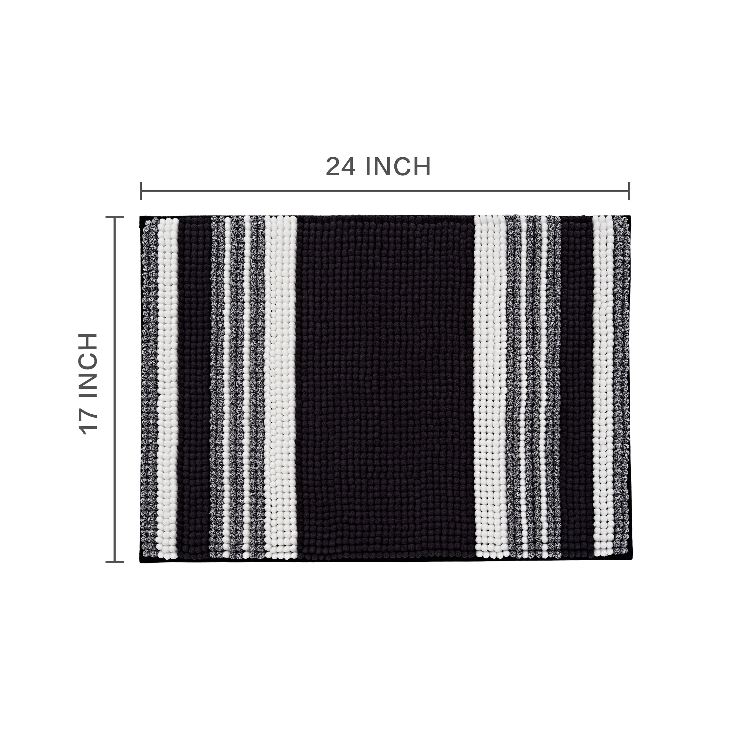 Mainstays Performance Foam Noodle Bath Rugs, 17"x24" Black