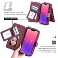 thumbnail image 5 of Allytechgroup 2 in 1 Wallet Case for Apple iPhone 14, Detachable Back Cover Zipper Purse Card Holder Shockproof Hand Wrist Phone Case for Apple iPhone 14, Winered, 5 of 8